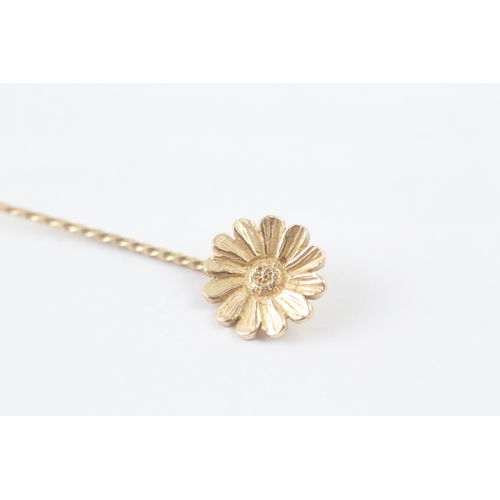 169 - 9ct gold vintage sunflower stickpin (1.6g)