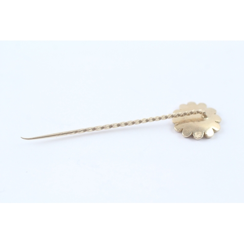 169 - 9ct gold vintage sunflower stickpin (1.6g)