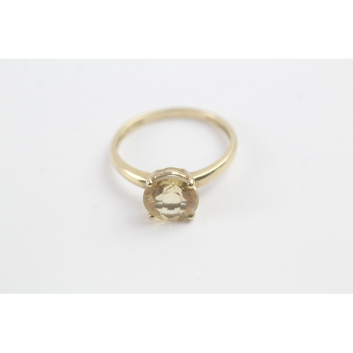 182 - 9ct gold citrine solitaire ring (2.2g) Size T