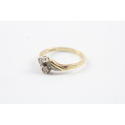 188 - 9ct gold diamond dress ring (2.4g) Size P