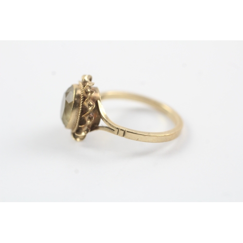 192 - 9ct gold citrine single stone cocktail ring (2.8g)