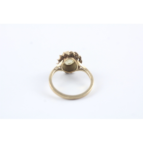 192 - 9ct gold citrine single stone cocktail ring (2.8g)