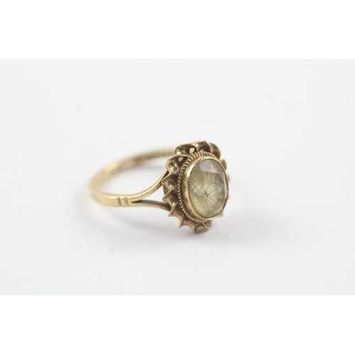 192 - 9ct gold citrine single stone cocktail ring (2.8g)