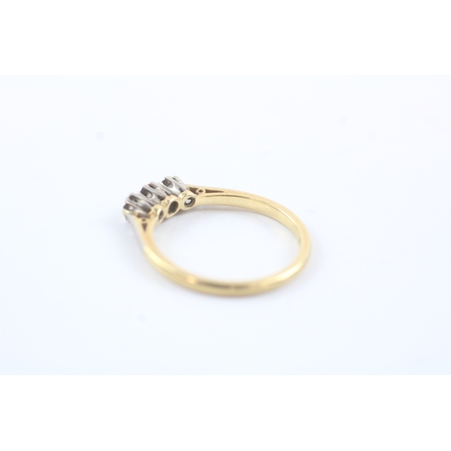 210 - 9ct gold diamond trilogy dress ring (2.5g) Size N