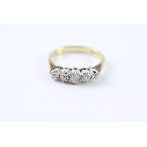 214 - 18ct gold diamond five stone ring (3.3g) Size M 1/2