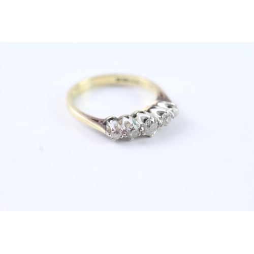 214 - 18ct gold diamond five stone ring (3.3g) Size M 1/2