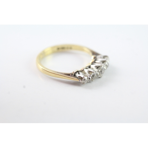 214 - 18ct gold diamond five stone ring (3.3g) Size M 1/2