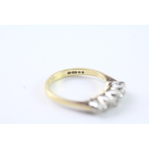 214 - 18ct gold diamond five stone ring (3.3g) Size M 1/2