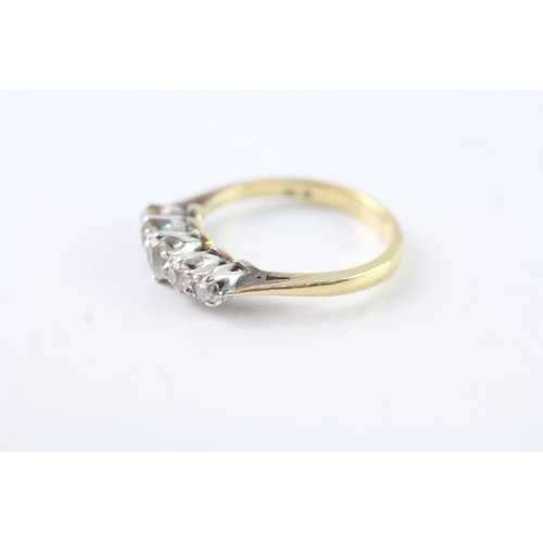 214 - 18ct gold diamond five stone ring (3.3g) Size M 1/2