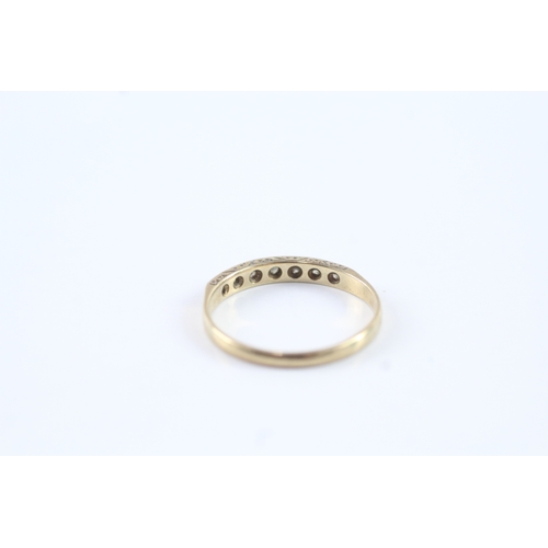 240 - 9ct gold diamond channel set dress ring (1.2g) Size O