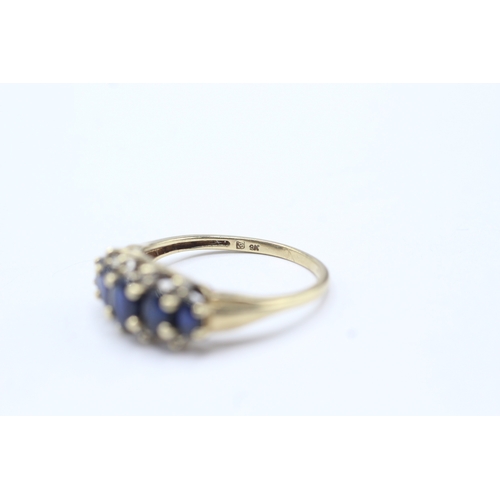 249 - 9ct gold sapphire & diamond dress ring (3.1g) Size T