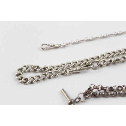 299 - Collection of Sterling Silver Watch Chain Conversion Jewellery x 3 56g