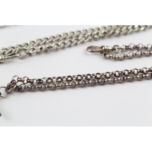 299 - Collection of Sterling Silver Watch Chain Conversion Jewellery x 3 56g