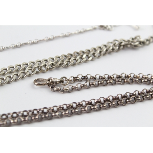 299 - Collection of Sterling Silver Watch Chain Conversion Jewellery x 3 56g