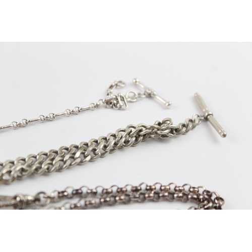 299 - Collection of Sterling Silver Watch Chain Conversion Jewellery x 3 56g