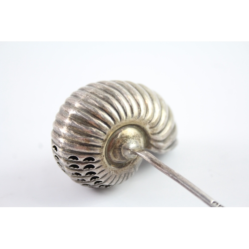 316 - Victorian 1900 Birmingham Sterling Silver Nautilus Shell Sugar Sifter (33g)