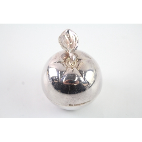 322 - Greggio .925 Sterling Silver Italian Novelty Apple Pill / Trinket Box (30g)