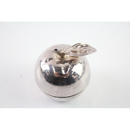 322 - Greggio .925 Sterling Silver Italian Novelty Apple Pill / Trinket Box (30g)