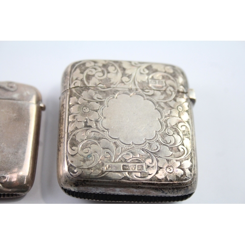 323 - 3 x Antique / Vintage .925 Sterling Silver Vesta Cases Inc Victorian (82g)