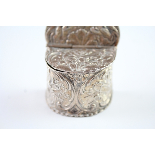 329 - Victorian 1894 London Sterling Silver Cherub Detailed Novelty Trinket Box 27g