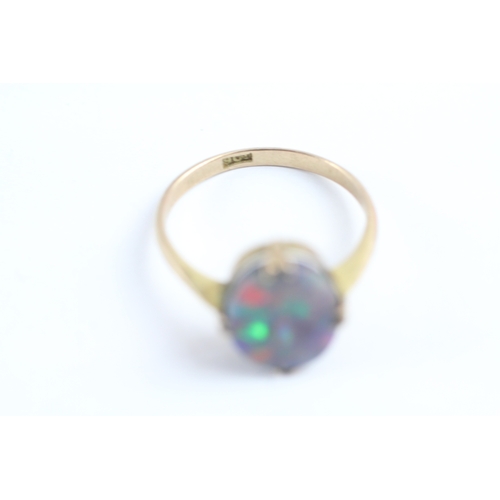 33 - 9ct gold opal doublet ring (1.7g) Size L 1/2