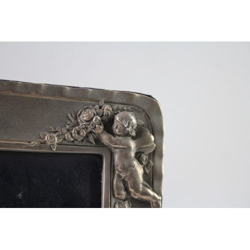 342 - Vintage HM 1984 London .999 Fine Silver Cherub Detailed Photograph Frame 331g