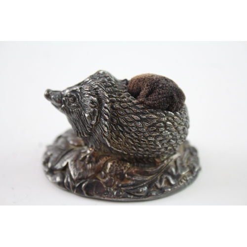 345 - Vintage 2000 Sheffield Sterling Silver Filled Novelty Hedgehog Pin Cushion (58g)