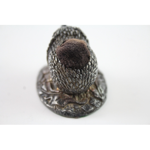 345 - Vintage 2000 Sheffield Sterling Silver Filled Novelty Hedgehog Pin Cushion (58g)