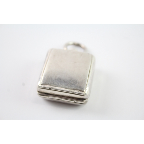 352 - Antique Edwardian 1902 London Sterling Silver Singular Square Sovereign Case 24g