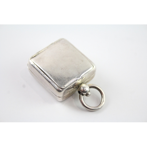 352 - Antique Edwardian 1902 London Sterling Silver Singular Square Sovereign Case 24g