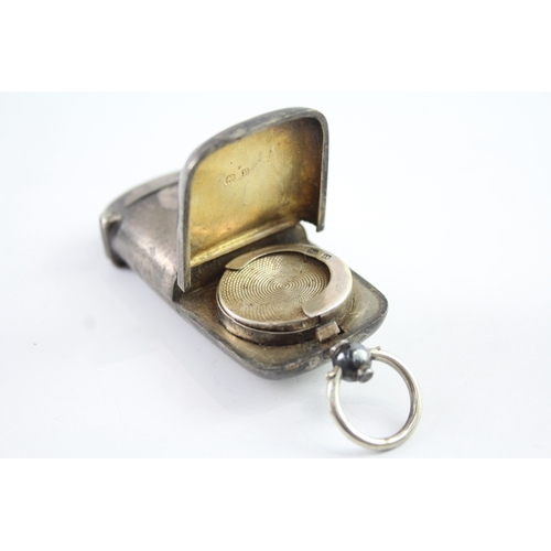 359 - Antique 1912 Birmingham Sterling Silver Dual Sovereign & Vesta Case (36g)