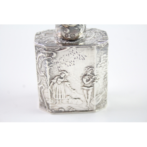 370 - Antique Edwardian 1905 London Import Sterling Silver Cherub Detail Box / Pot 44g