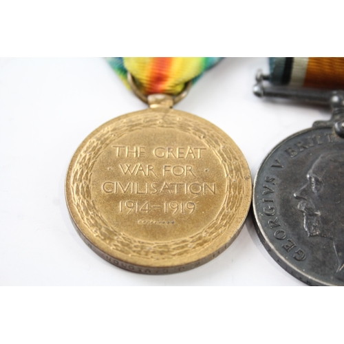 378 - WW1 Medal Pair 4837 Pte W.J Davidson MGC x 2