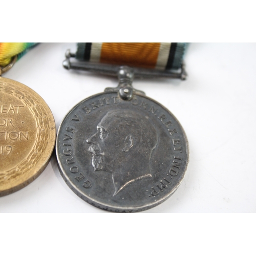 378 - WW1 Medal Pair 4837 Pte W.J Davidson MGC x 2