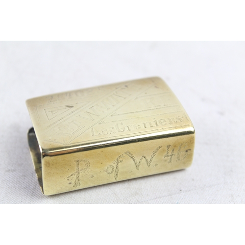 402 - Antique Brass German Matchbox 'La Greniers' 47g