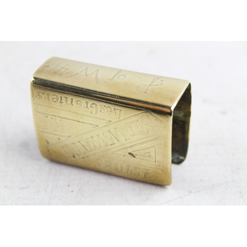 402 - Antique Brass German Matchbox 'La Greniers' 47g