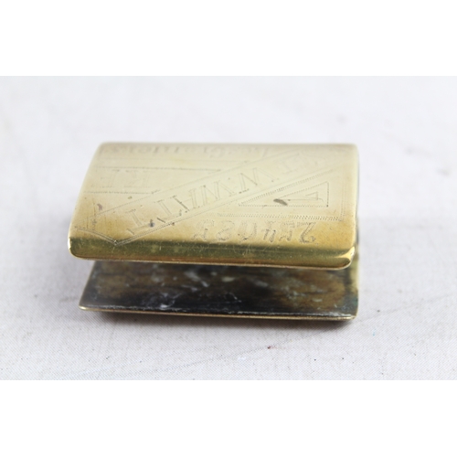 402 - Antique Brass German Matchbox 'La Greniers' 47g