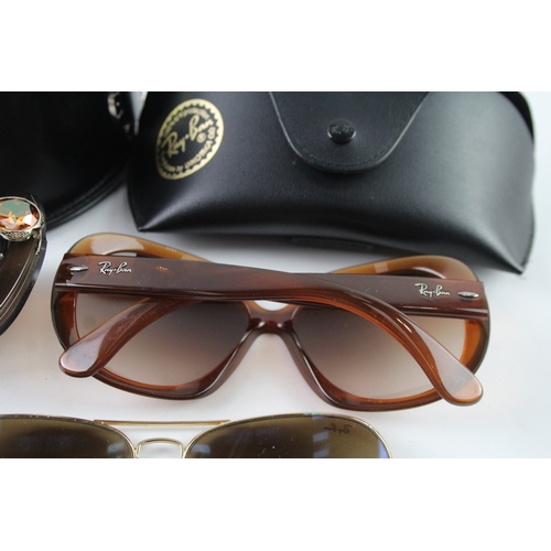 413 - Designer Sunglasses Inc Rayban, Bvlgari, Cases x 3