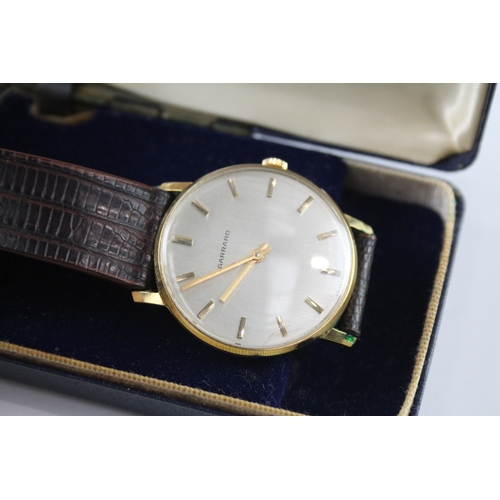 463 - Vintage Garrard Gold Tone Dress Watch Boxed Hand Wind WATCH RUNS