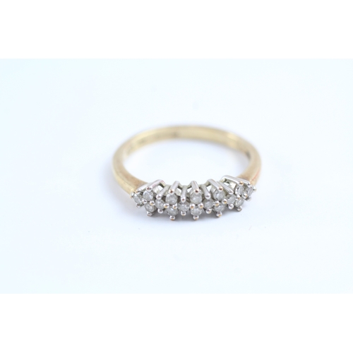 47 - 9ct gold diamond eternity cluster ring (1.9g) Size M