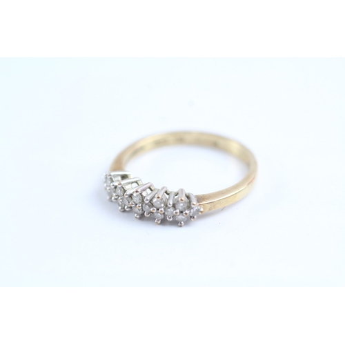 47 - 9ct gold diamond eternity cluster ring (1.9g) Size M