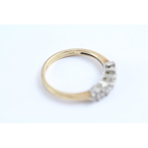 47 - 9ct gold diamond eternity cluster ring (1.9g) Size M