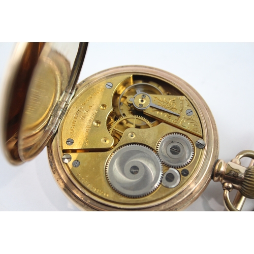 476 - Vintage Elgin Rolled Gold Railway Style Pocket Watch Hand Wind  WATCH RUNS