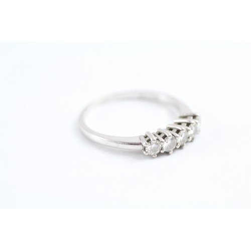 48 - 9ct gold diamond five stone ring (2.5g) Size P