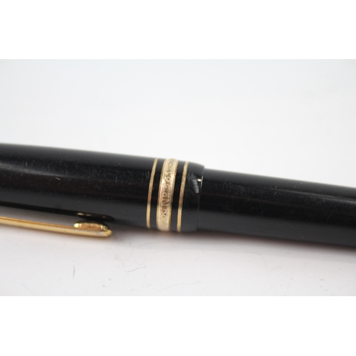 487 - Montblanc Meisterstuck Black Ballpoint Pen / Biro WRITING Gold Plate Trim