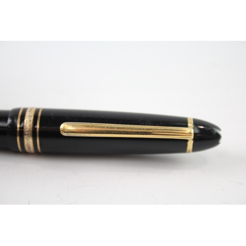 487 - Montblanc Meisterstuck Black Ballpoint Pen / Biro WRITING Gold Plate Trim