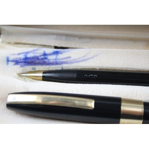 490 - Vintage Sheaffer Imperial Black Cased Fountain Pen 14ct Gold Nib WRITING Boxed