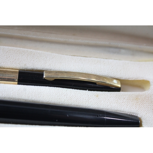 490 - Vintage Sheaffer Imperial Black Cased Fountain Pen 14ct Gold Nib WRITING Boxed