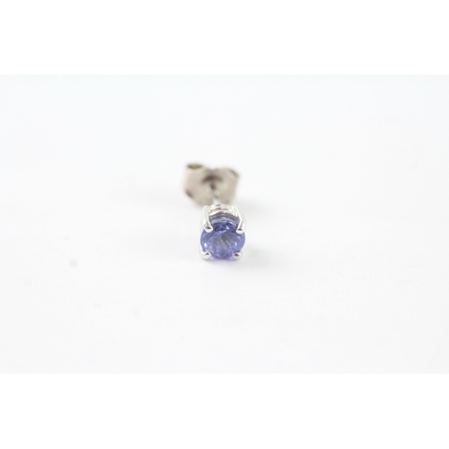 79 - 18ct white gold tanzanite stud earrings (1.7g)