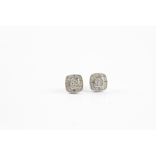 86 - 9ct white gold diamond stud earrings (1.7g)